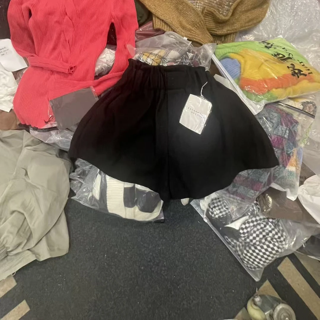 休闲风拼接阔腿裤高腰三分裤透气短裤纯色微弹夏季