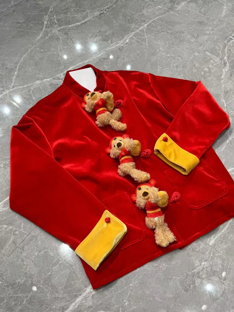 【YU·PP】(081)小众新中式财宝小熊夹克外套 P0205