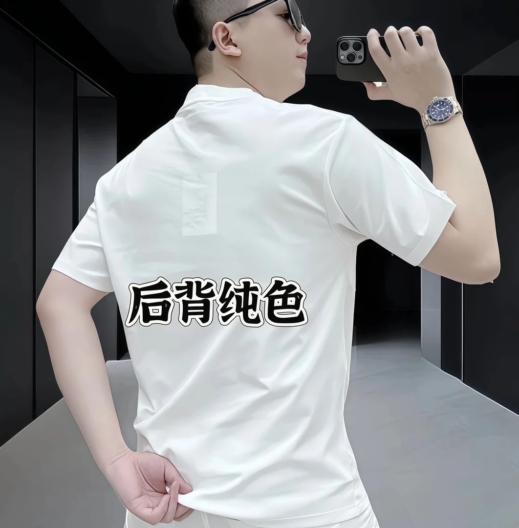 2025新款时尚潮流运动男士百搭修身圆领纯棉休闲短袖T恤