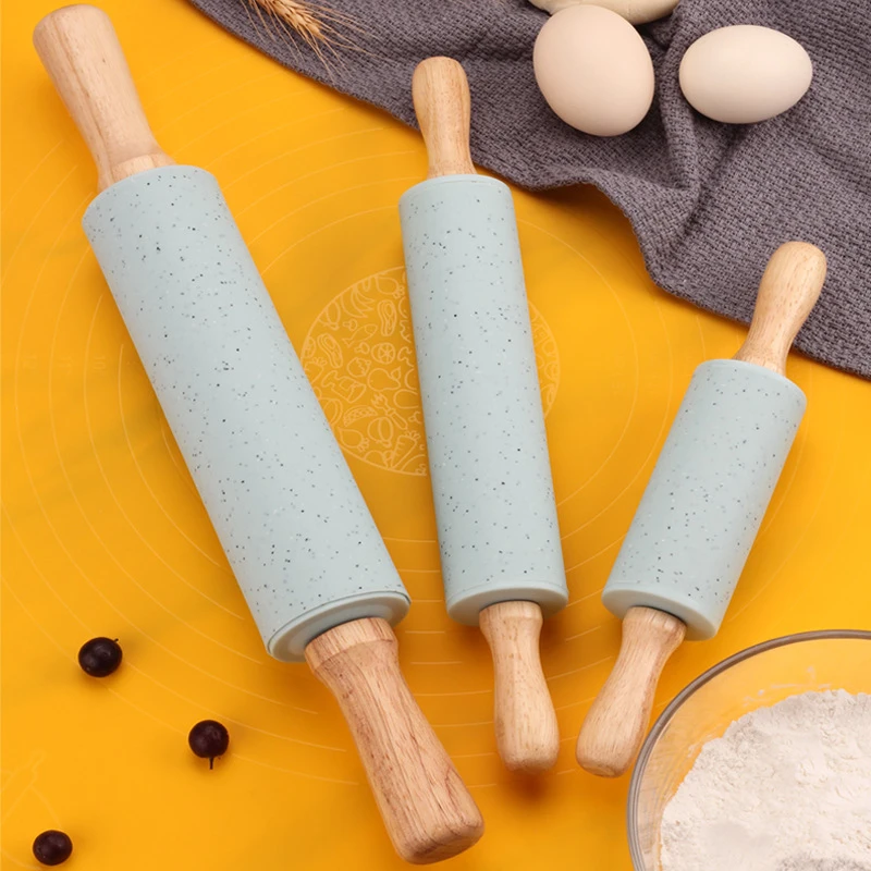 实木擀面杖不沾面擀面棍厨房用饺子皮神器家用硅胶手工烘焙工具