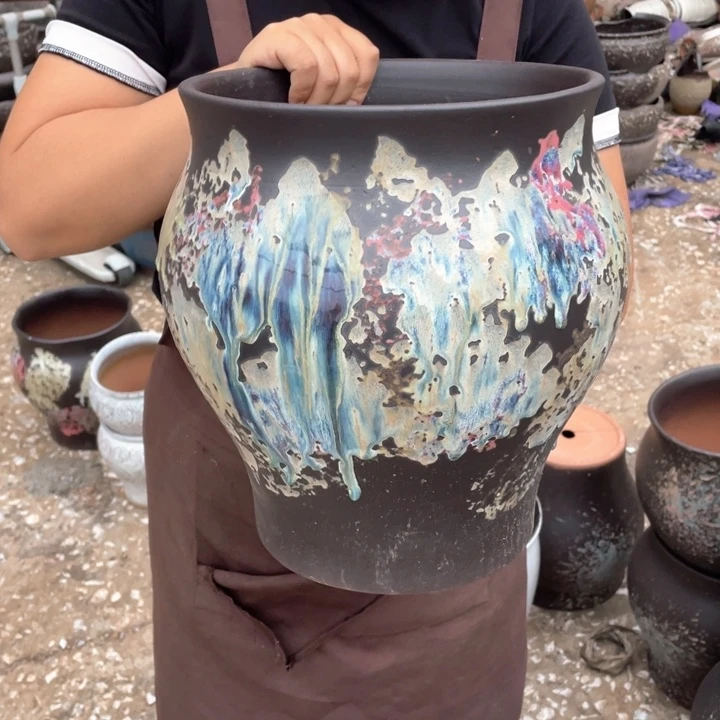 花盆紫砂口25高31瑕疵瑕疵