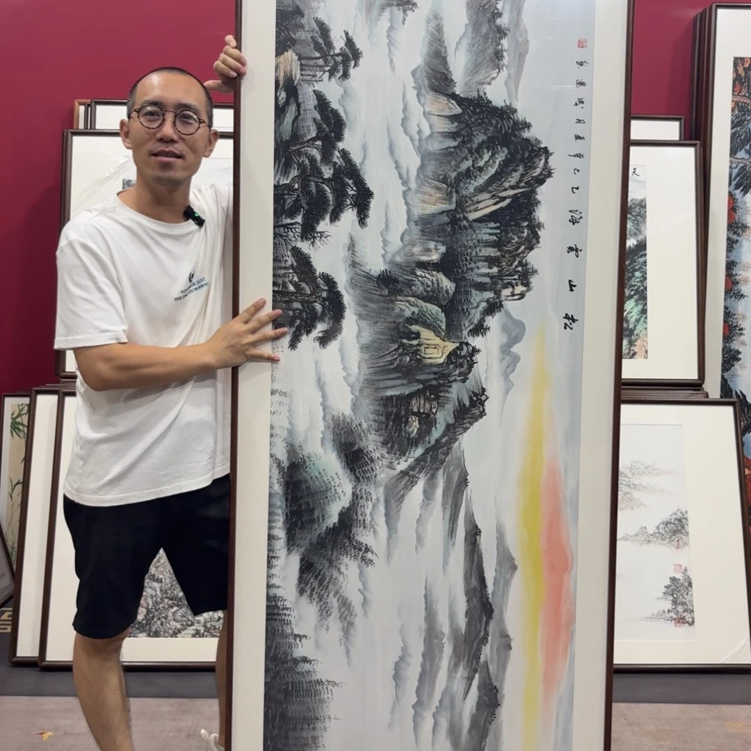 国画带框绘画210/80尺寸
