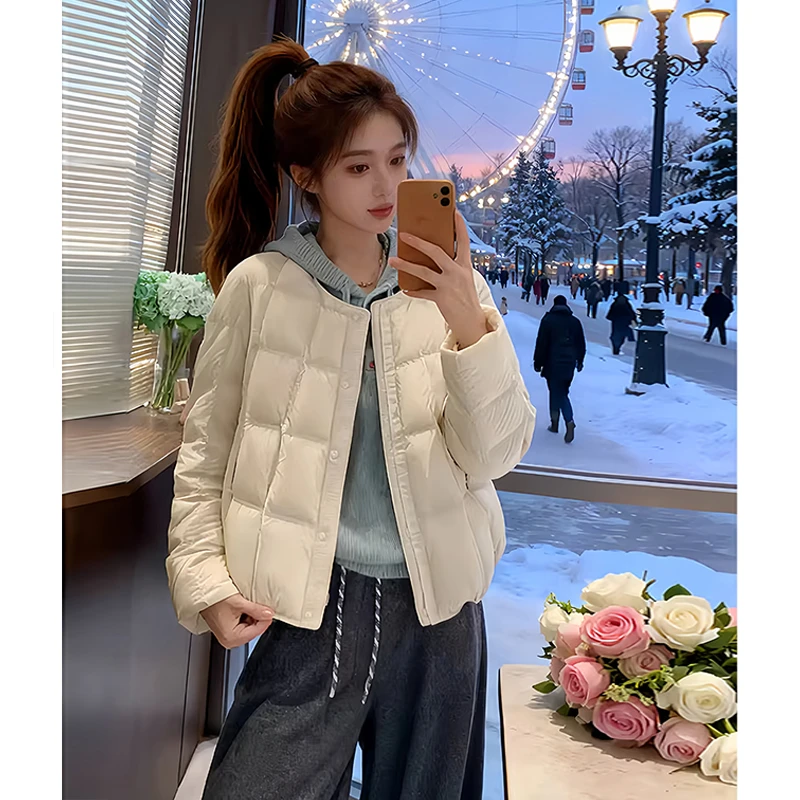 SHALLDOER【暮雪千金】2026冬季豆腐块纯色棉服保暖上衣氛围感搭子
