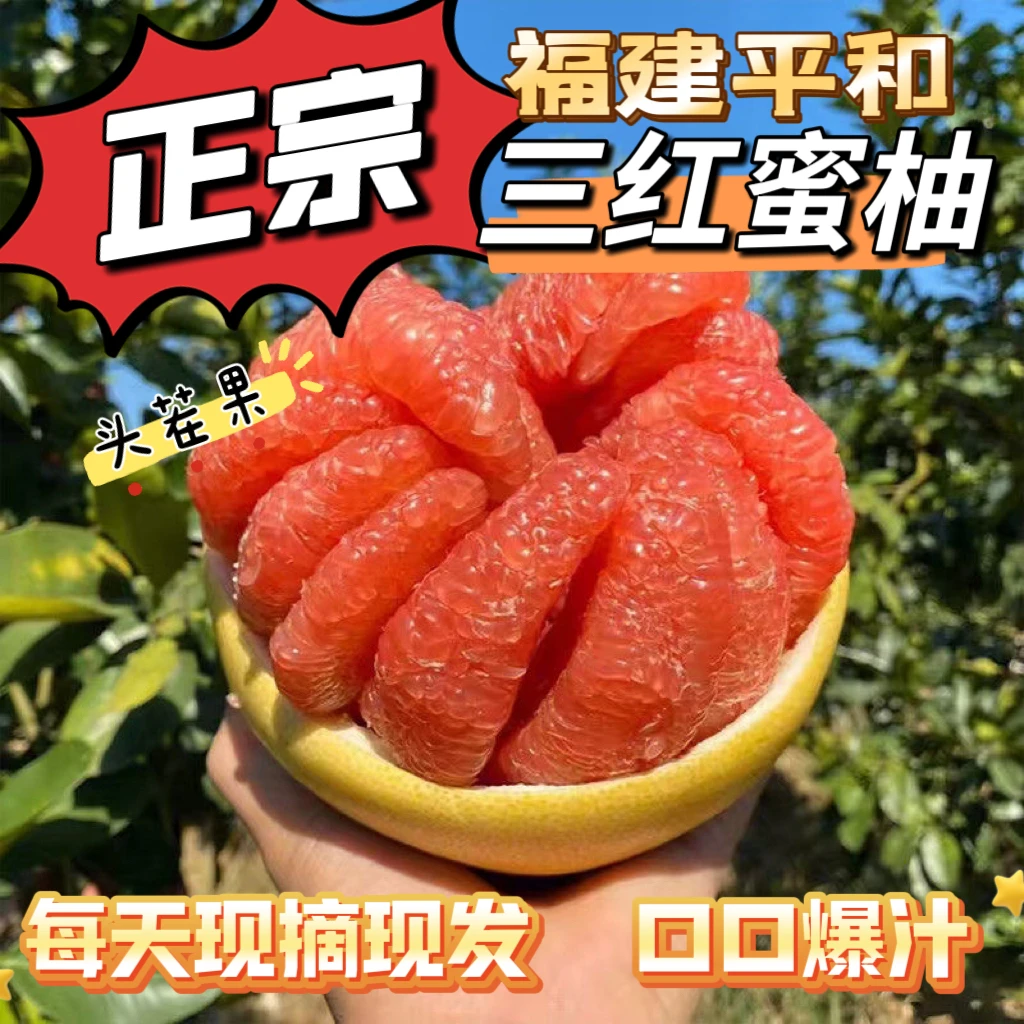 三红蜜柚新鲜头茬老树果红肉薄皮爆汁鲜嫩琯溪红心蜜柚、20