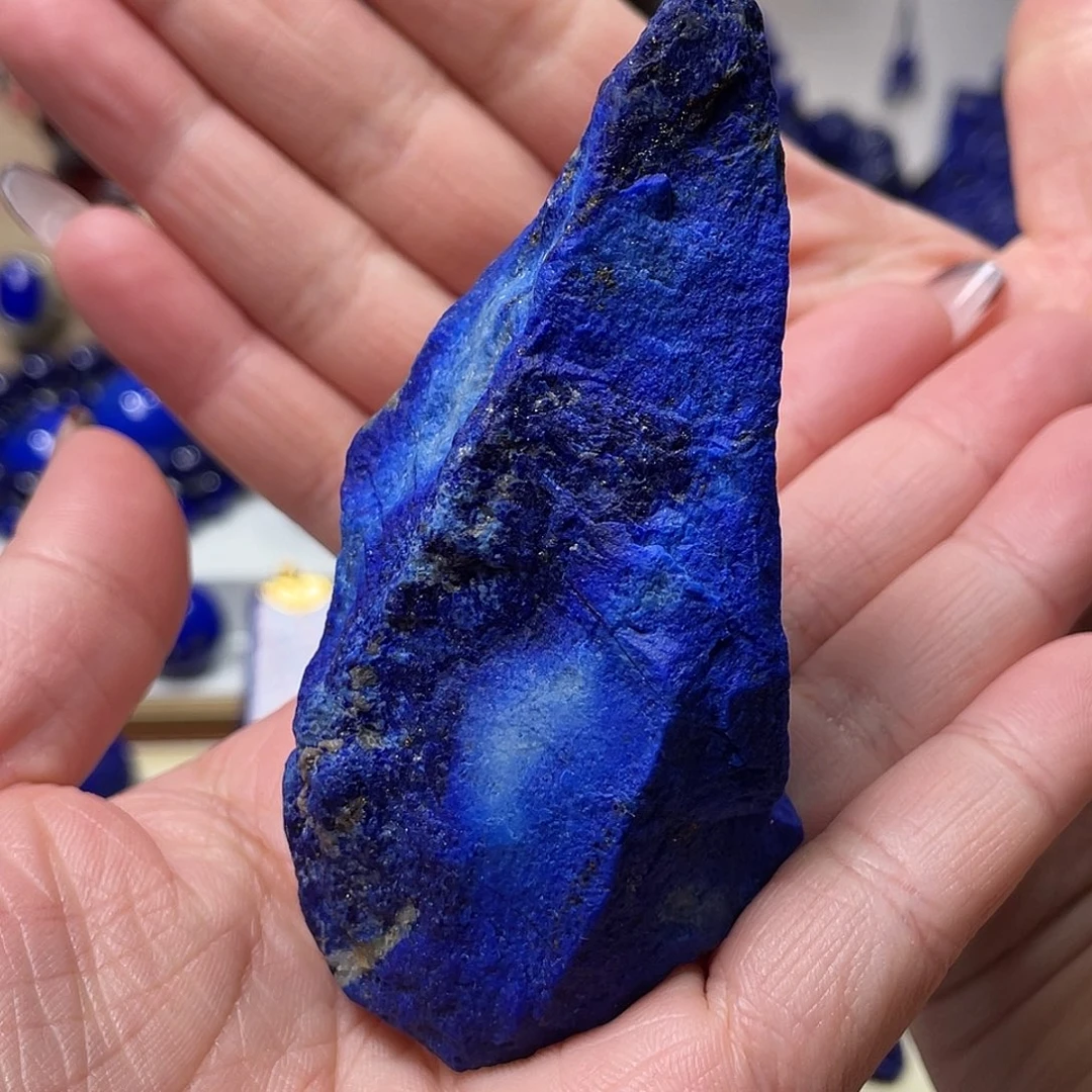 青金石未镶嵌原石摆件 手把件