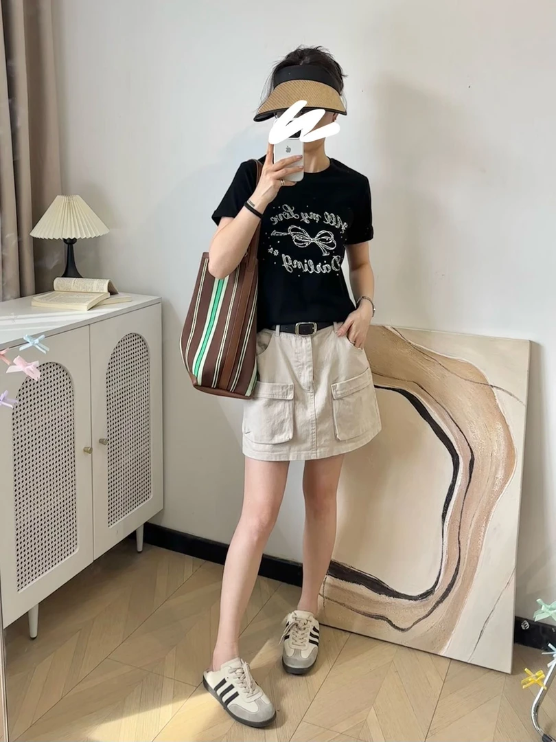 程程甄选  韩国东大门亮钻蝴蝶休闲百搭体恤8168