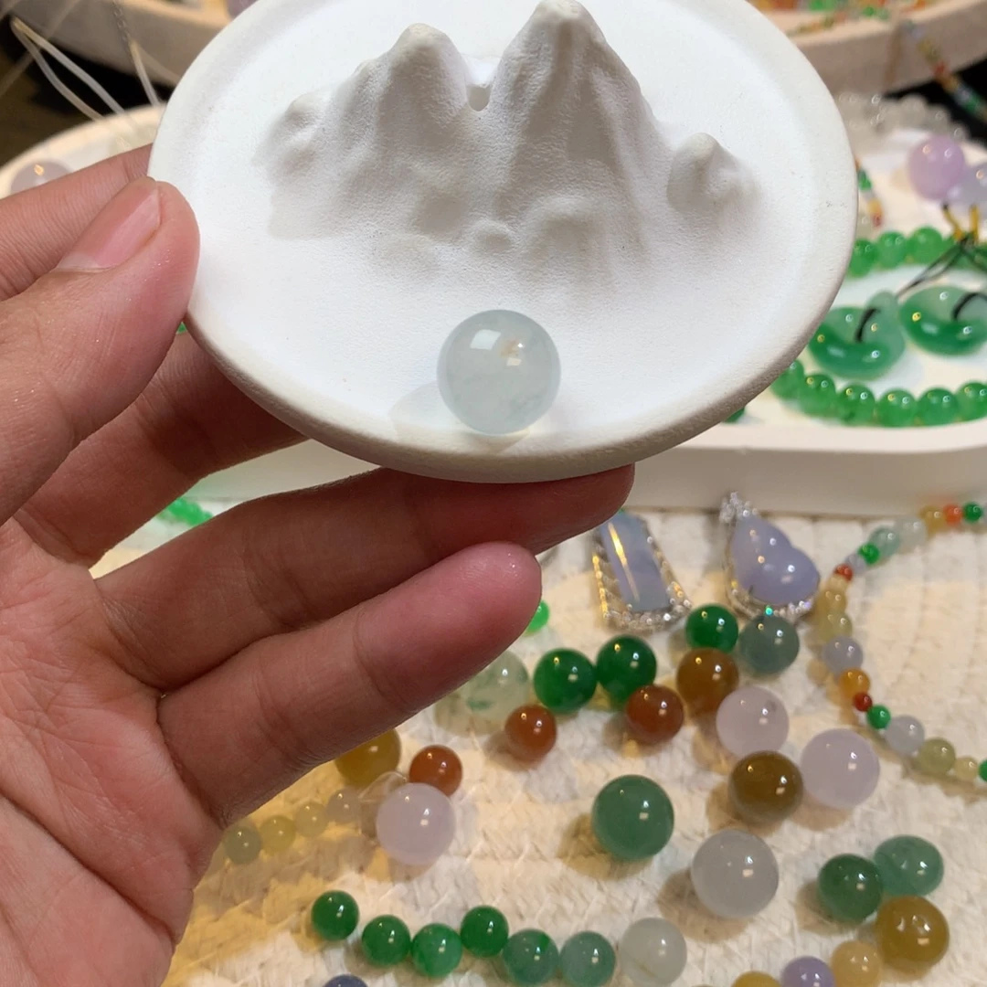 散珠翡翠高冰洒金白月光