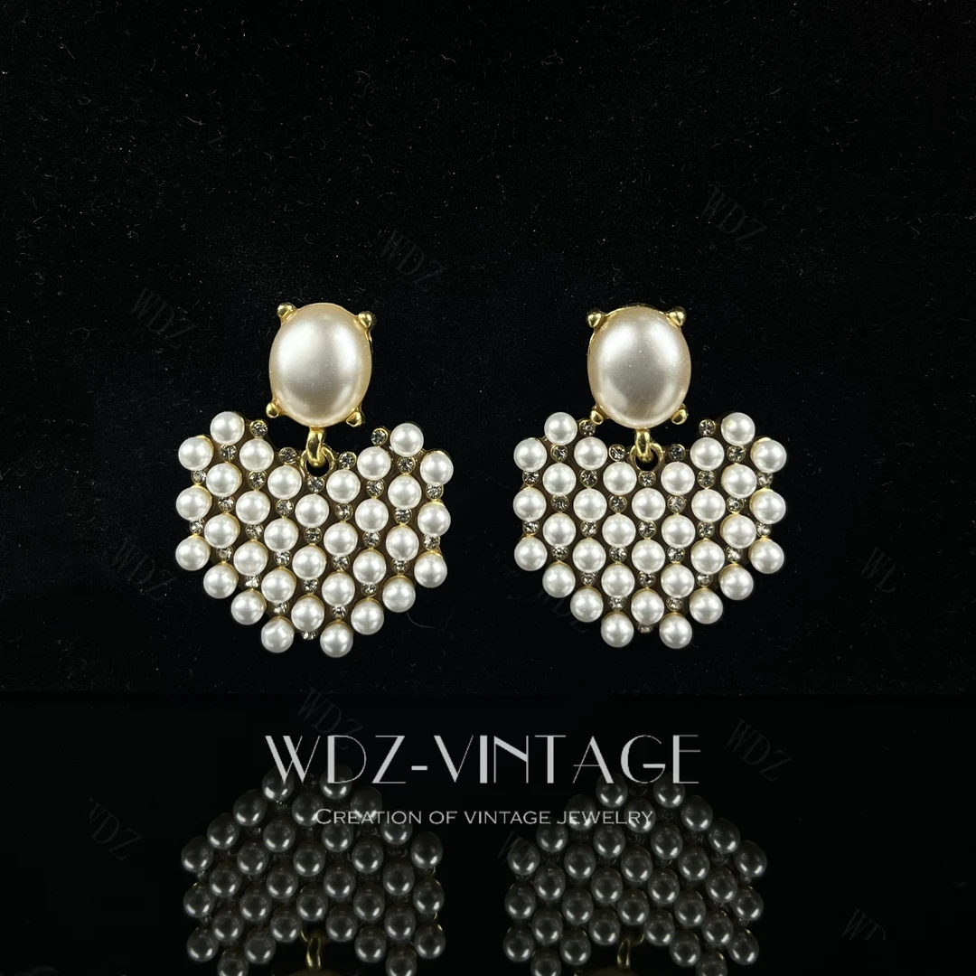 铜合金耳饰 情网-中古vintage复古首饰饰品耳饰耳环轻奢气质