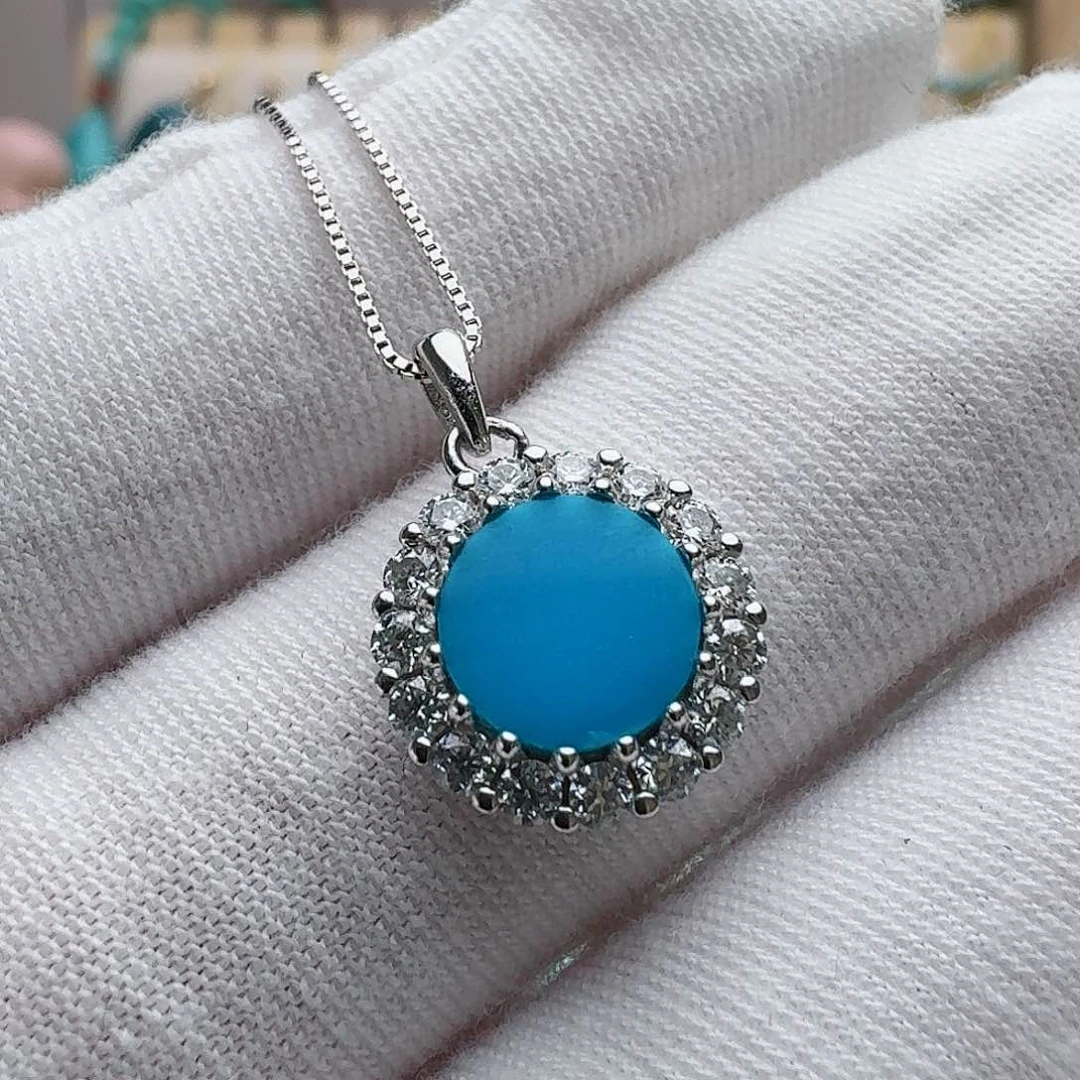 绿松石珠宝奇石银S925镶嵌