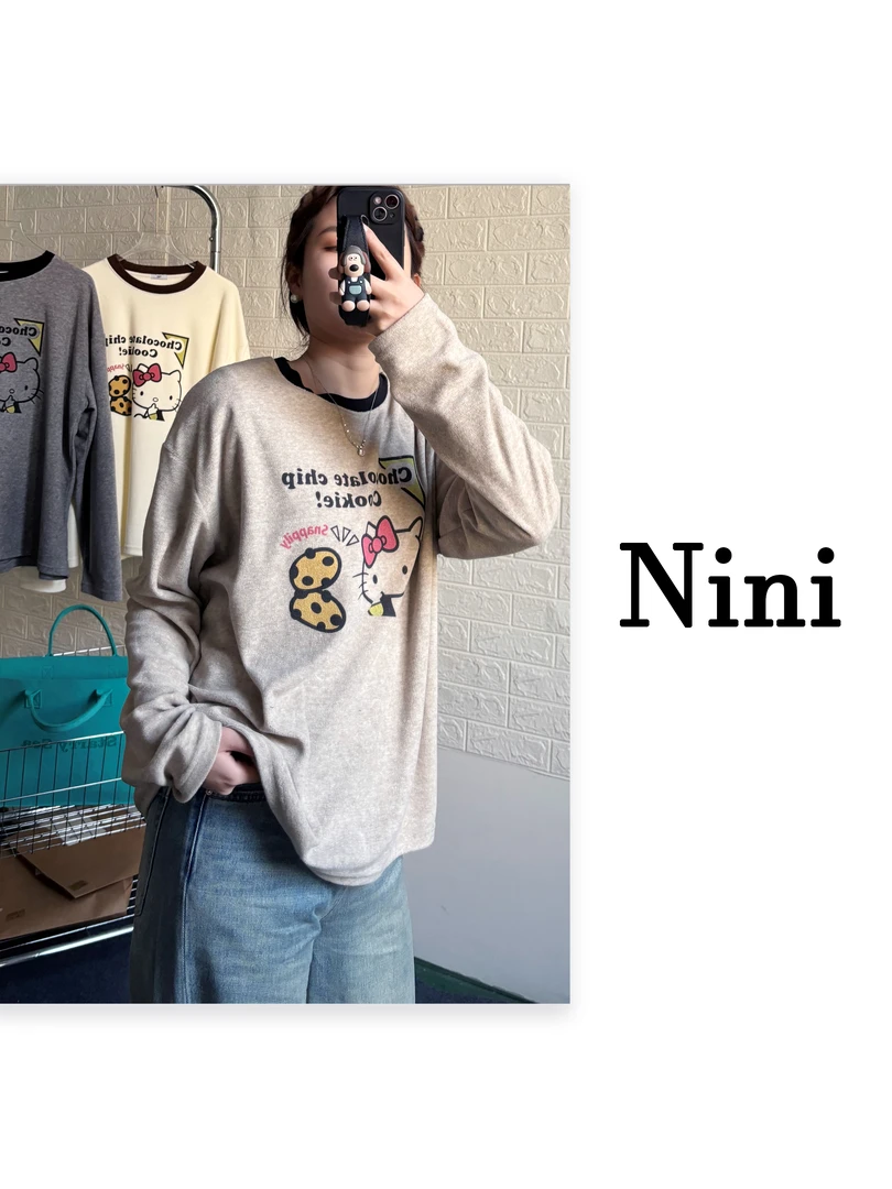 Nini 韩国东大门正品好hello kitty 时尚长袖T恤-66113