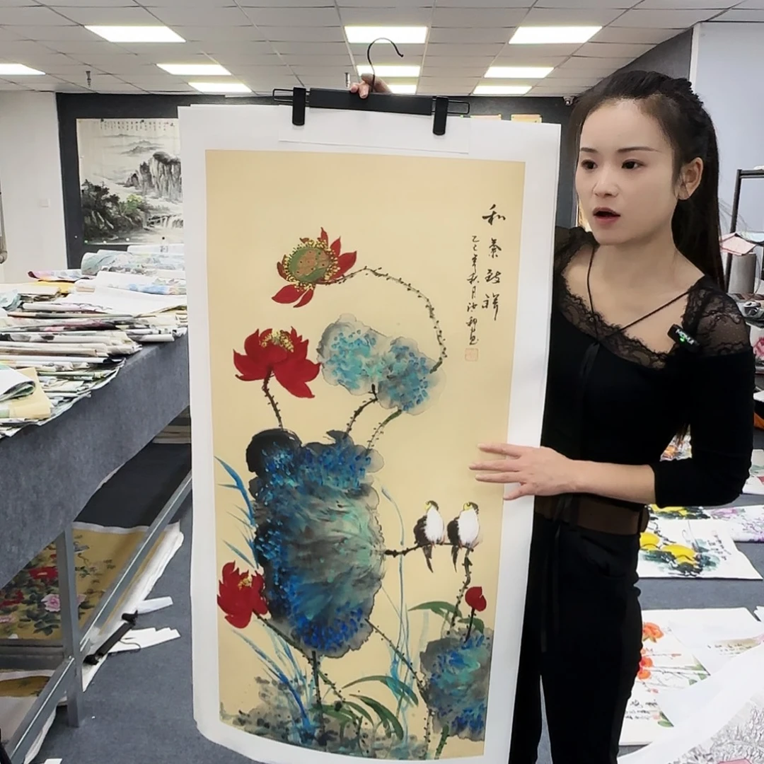 国画作品小姐姐放漏中