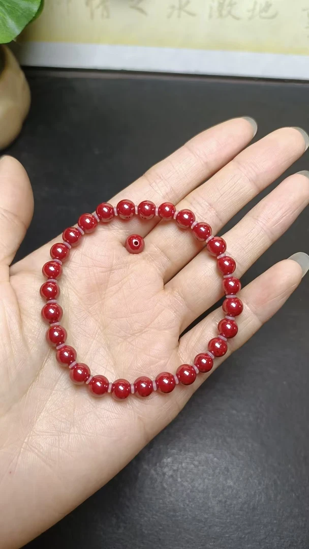 含辰砂工艺品辰砂0.6珠子手串