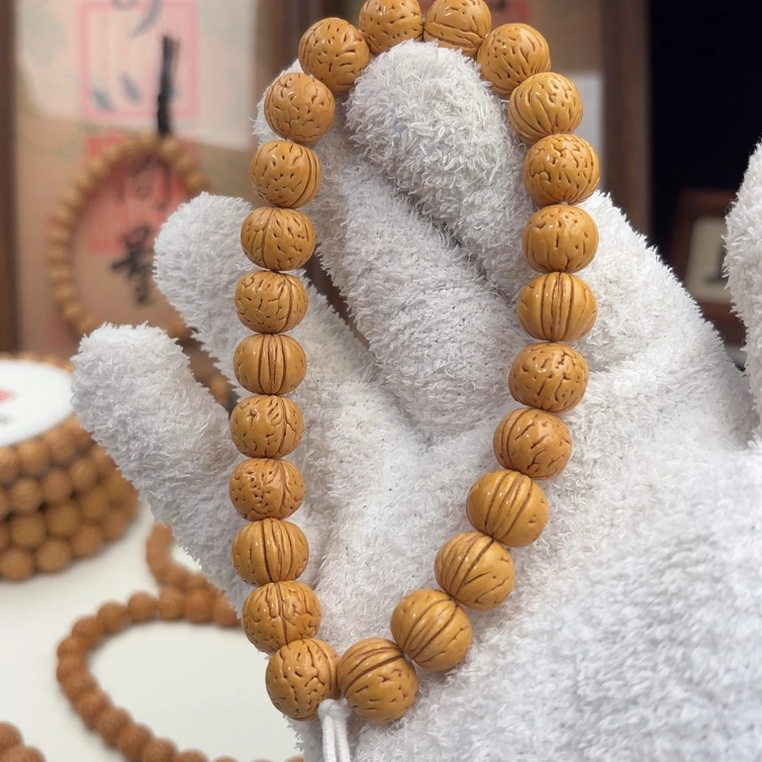 桃核手串1.3「黄老邪」野生桃核手持