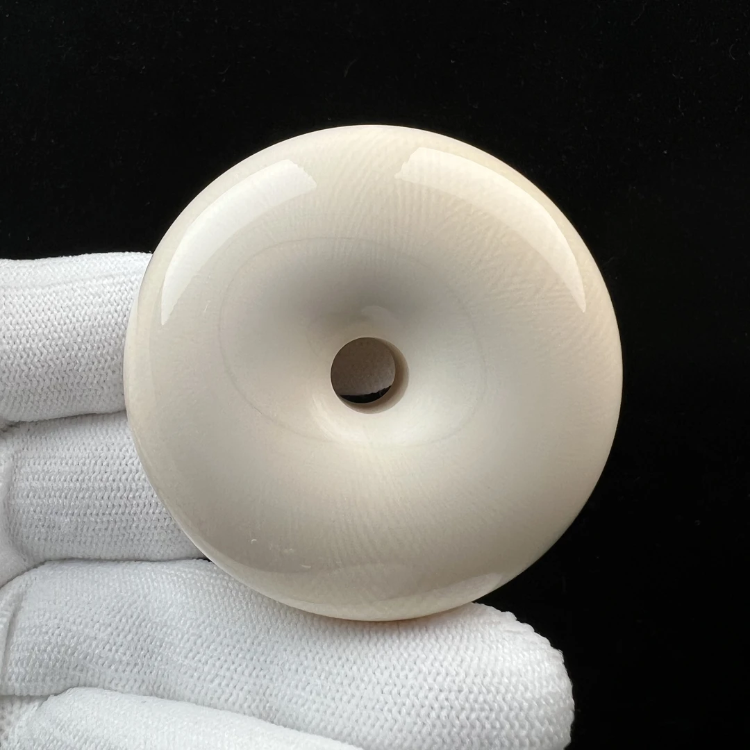 E10-85天然猛犸牙 平安扣 扣子53.5x22.3mm73克支持鉴定 假一罚四