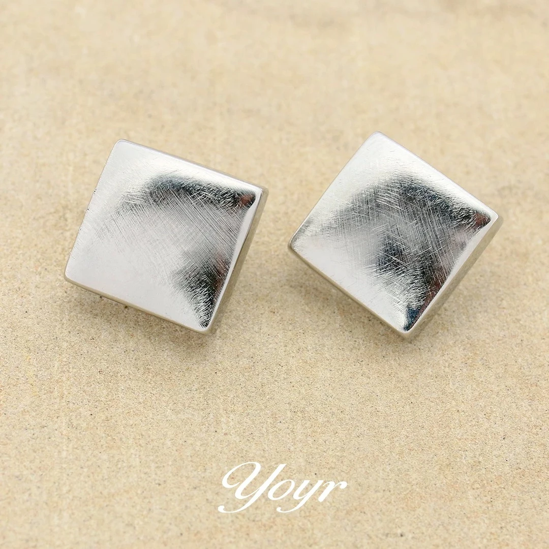 铜合金耳饰 菱形方块日常百搭随意方形简约质感耳环