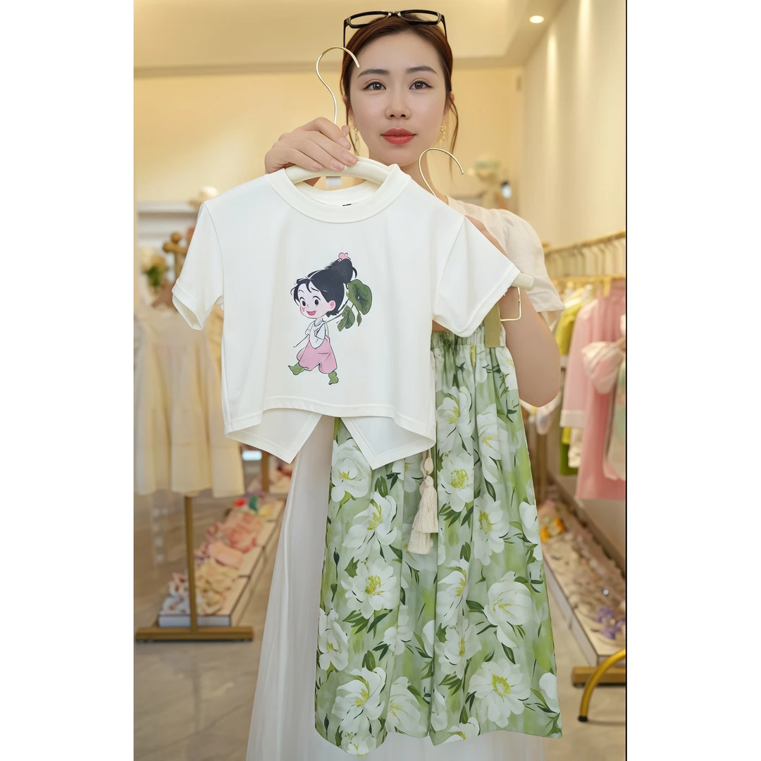 2025新款女童套装防蚊裤两件套夏季薄款舒适宽松百搭