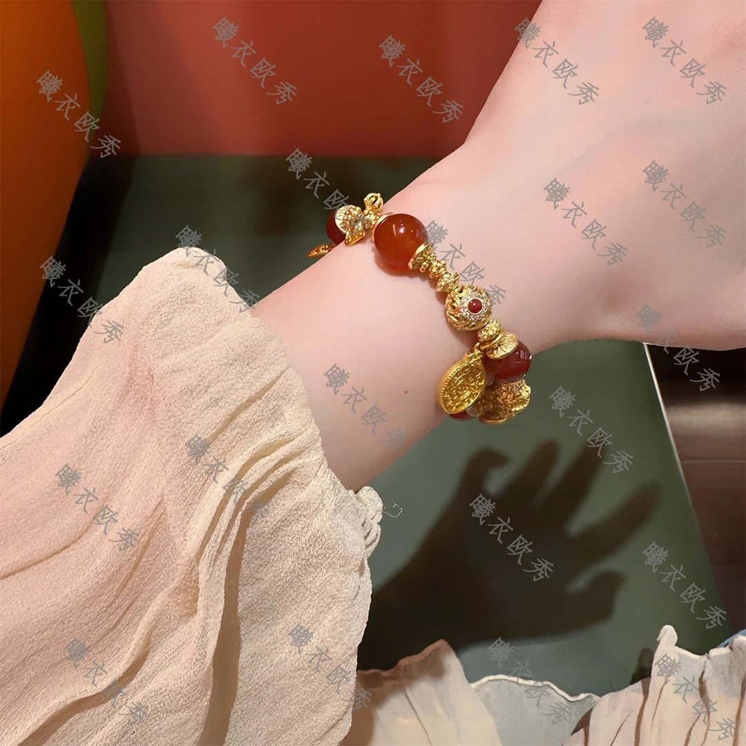 非金属布艺手链 辰曦同款【九转玲珑】创意新中式弹力绳氛围感手链