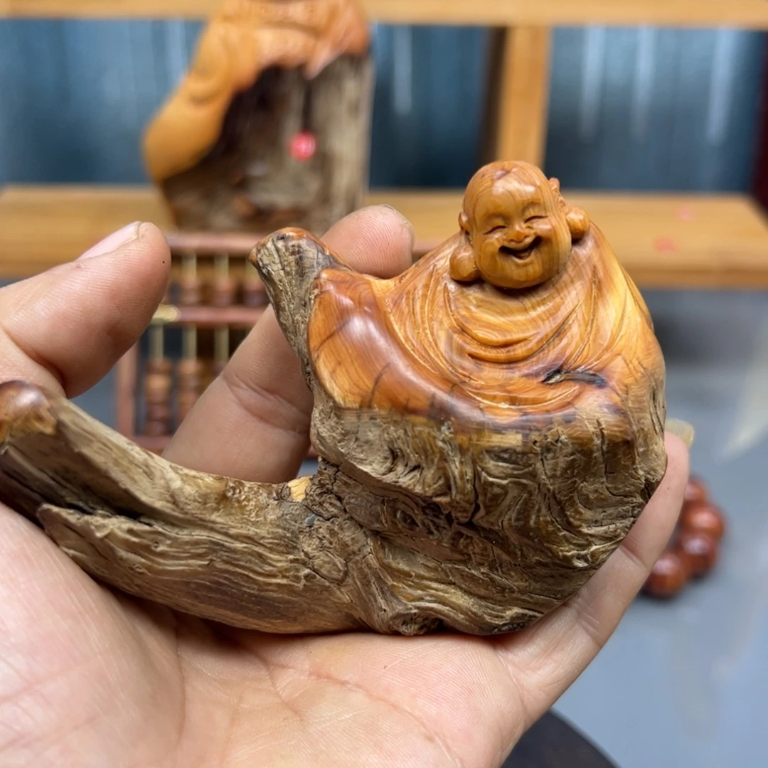 锋***道木崖柏木摆件手把件