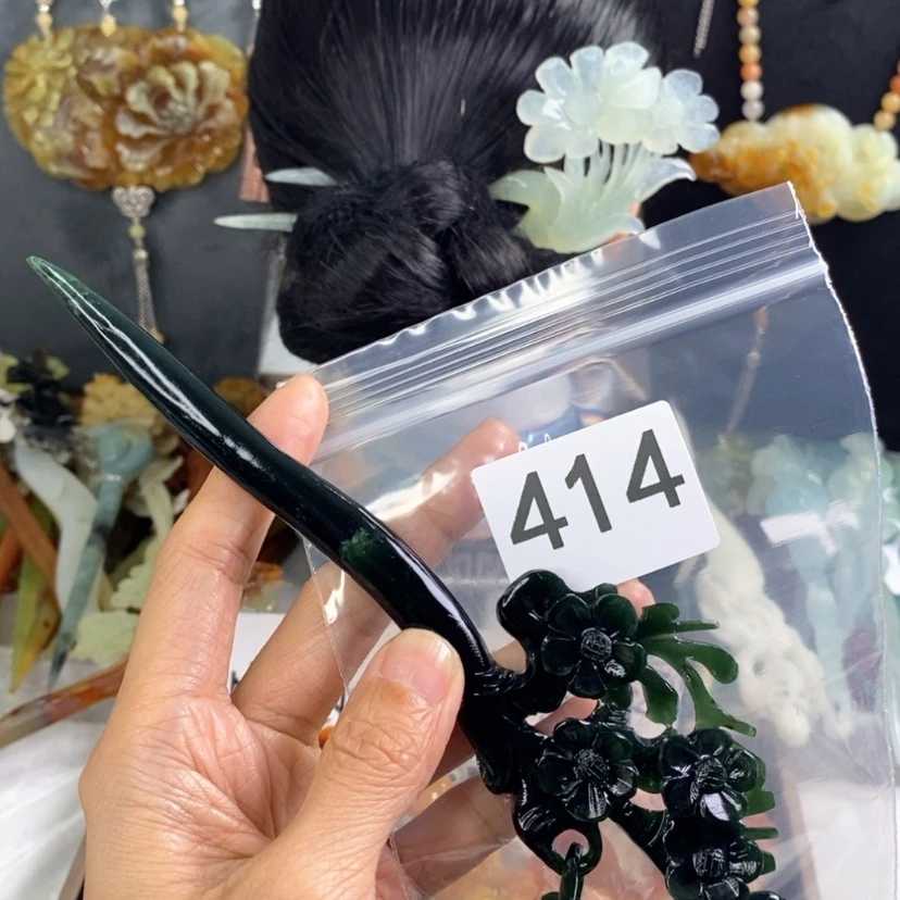 【闪购商品】岫玉发饰未镶嵌刘*