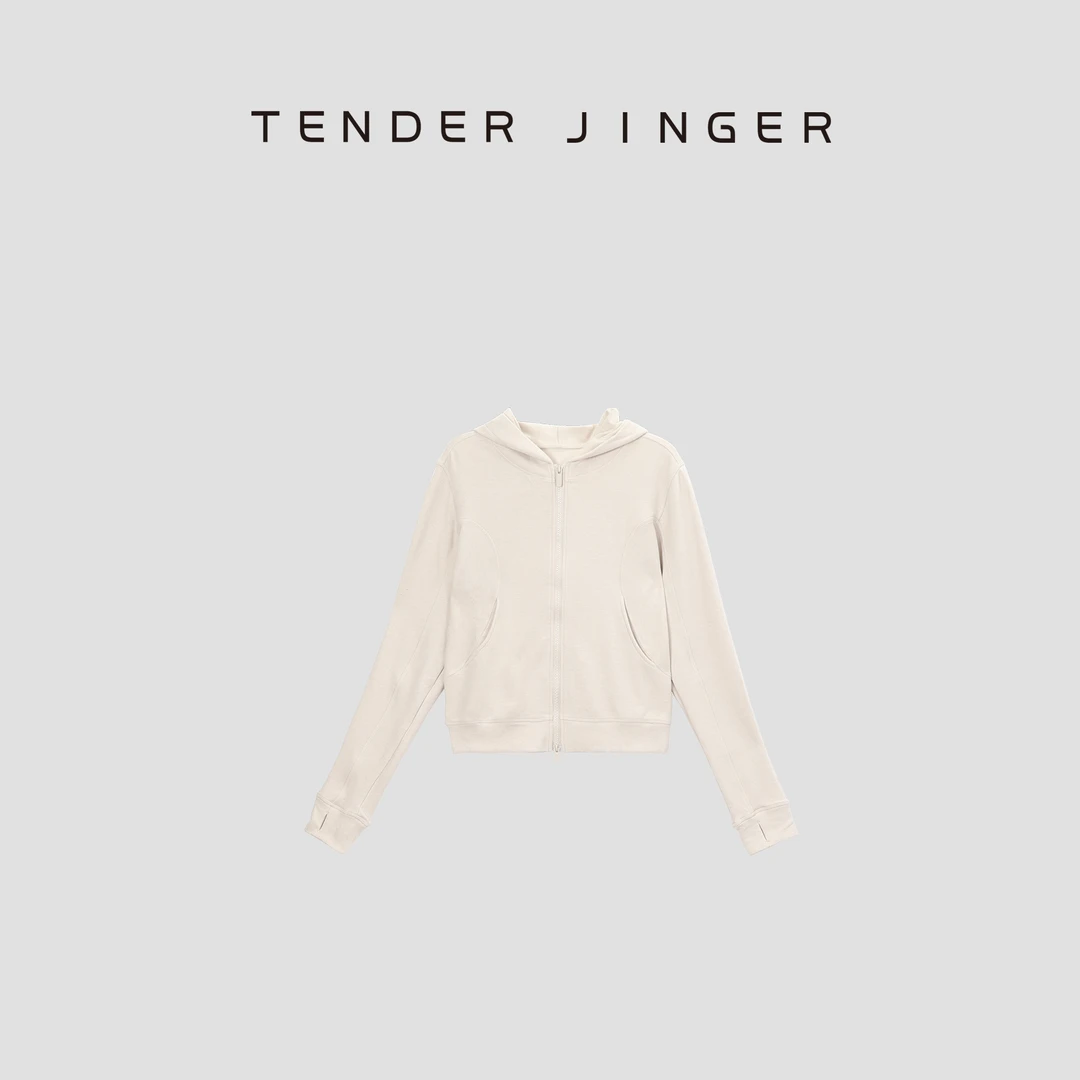 Tender Jinger时尚百搭长袖运动风双拉链连帽外套T43JLL77622