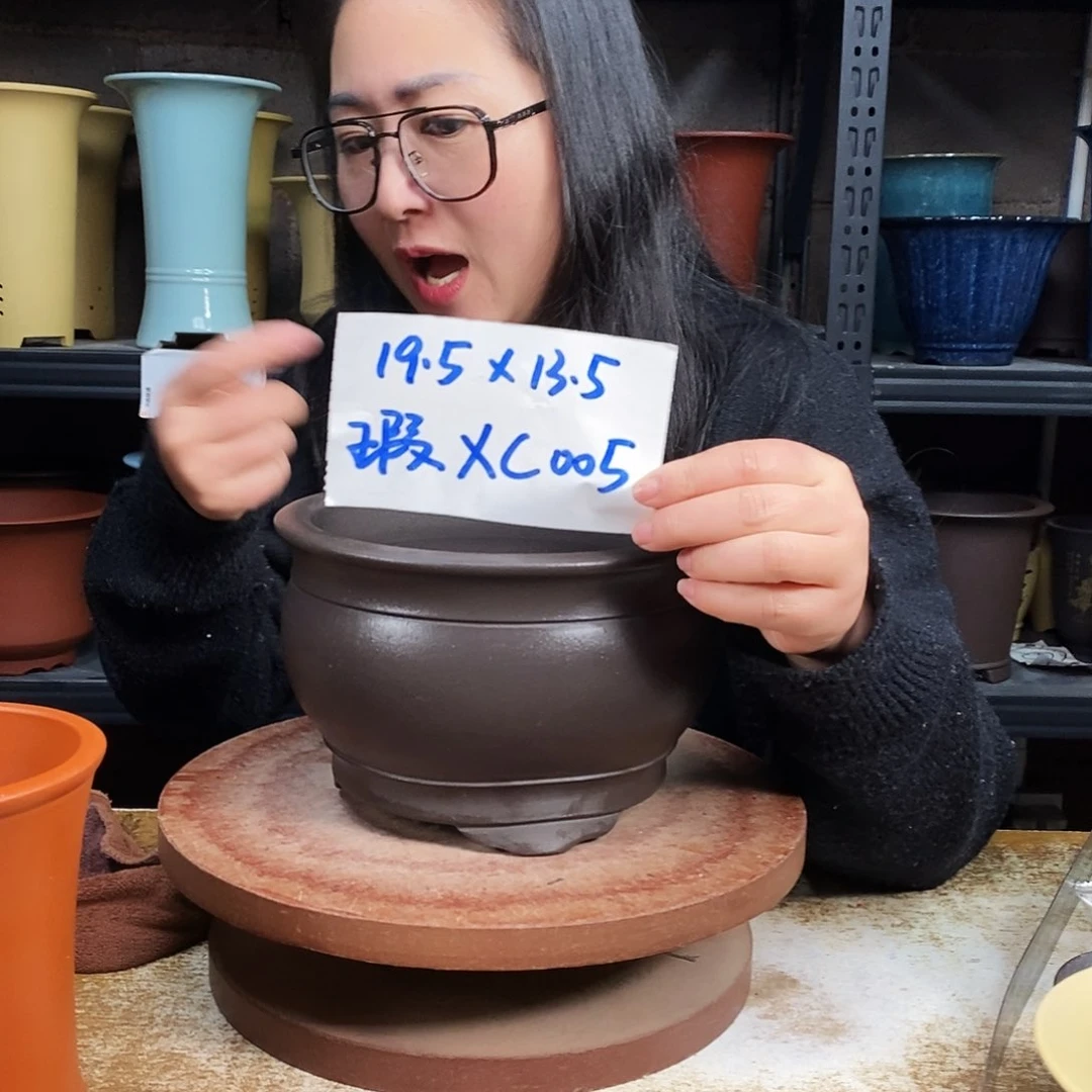 紫砂一只花盆货号XC005