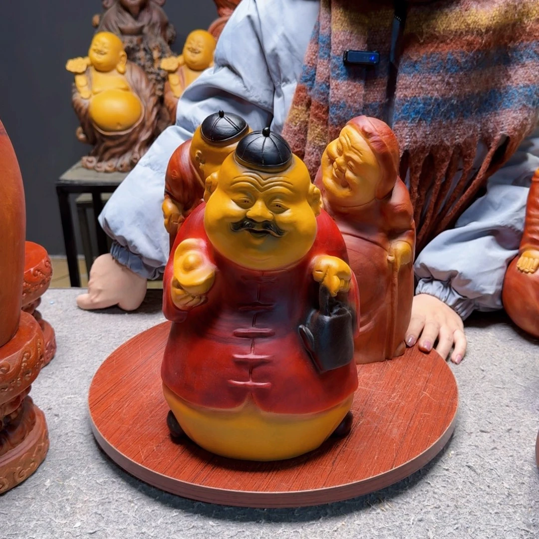 晶***石木元宝茶壶小地主香樟木