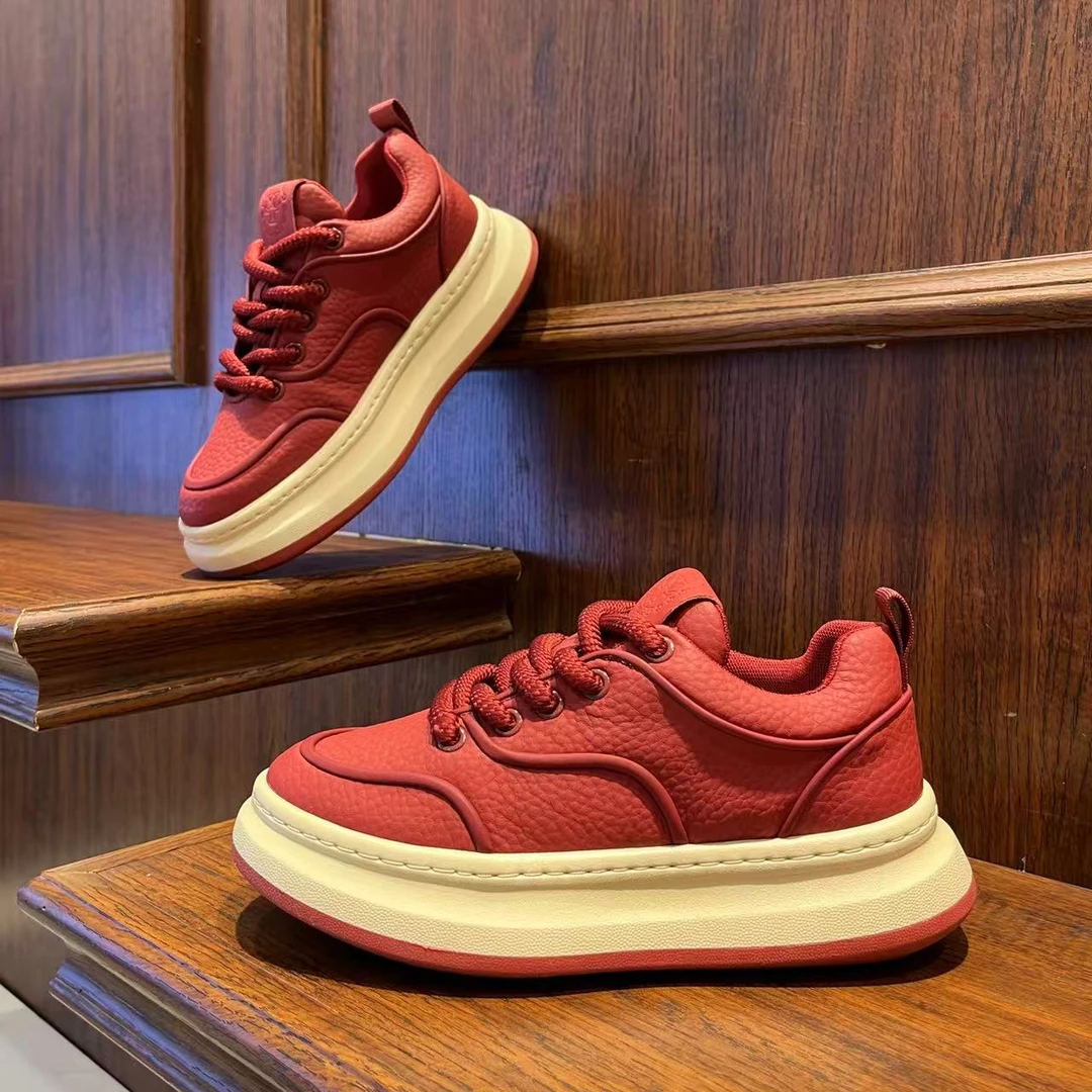 男鞋2025厚底纯色秋季时尚增高百搭舒适休闲鞋圆头低帮潮流鞋子