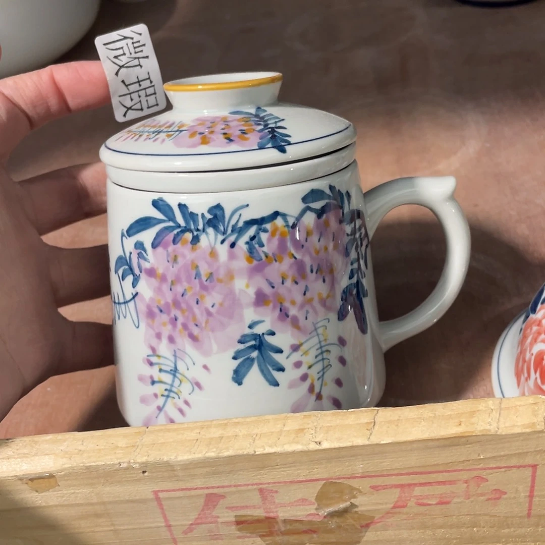 釉下手绘茶具微瑕