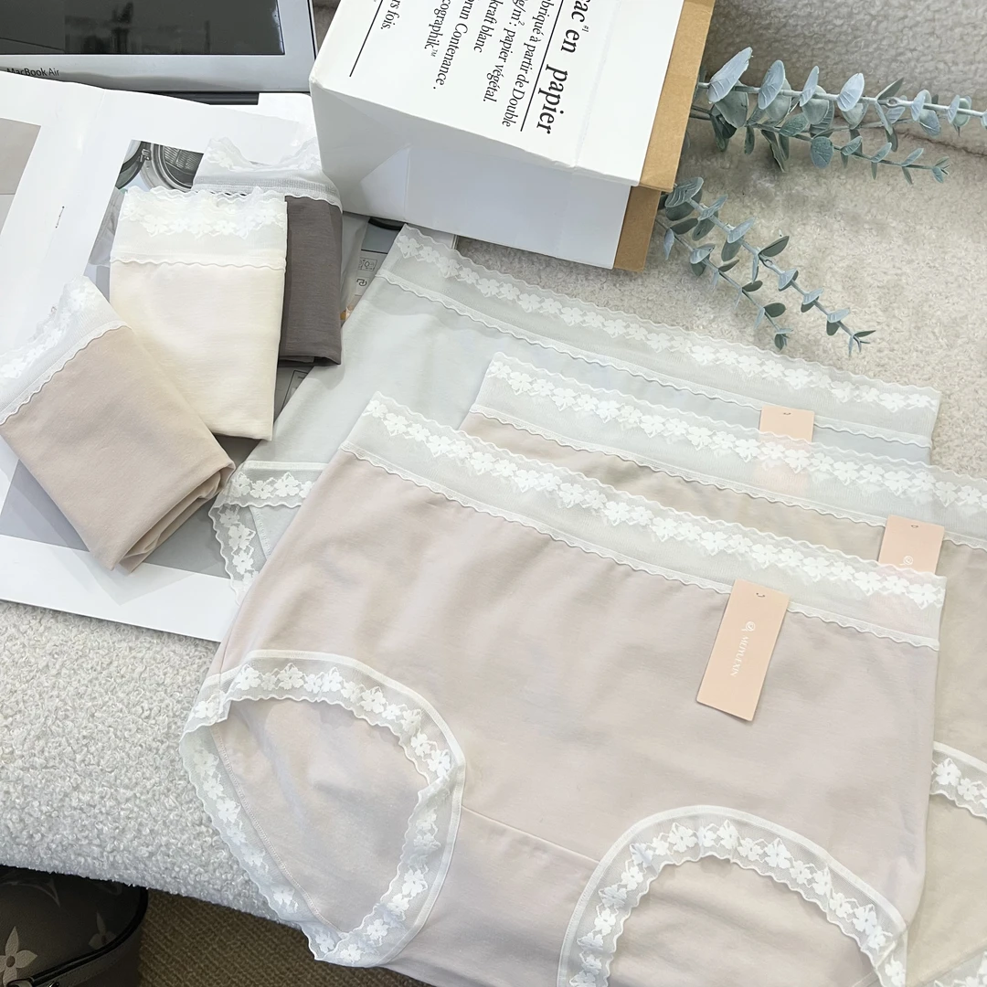 初奢自制】中腰棉蕾丝边女短裤舒适亲肤透气棉裆短裤