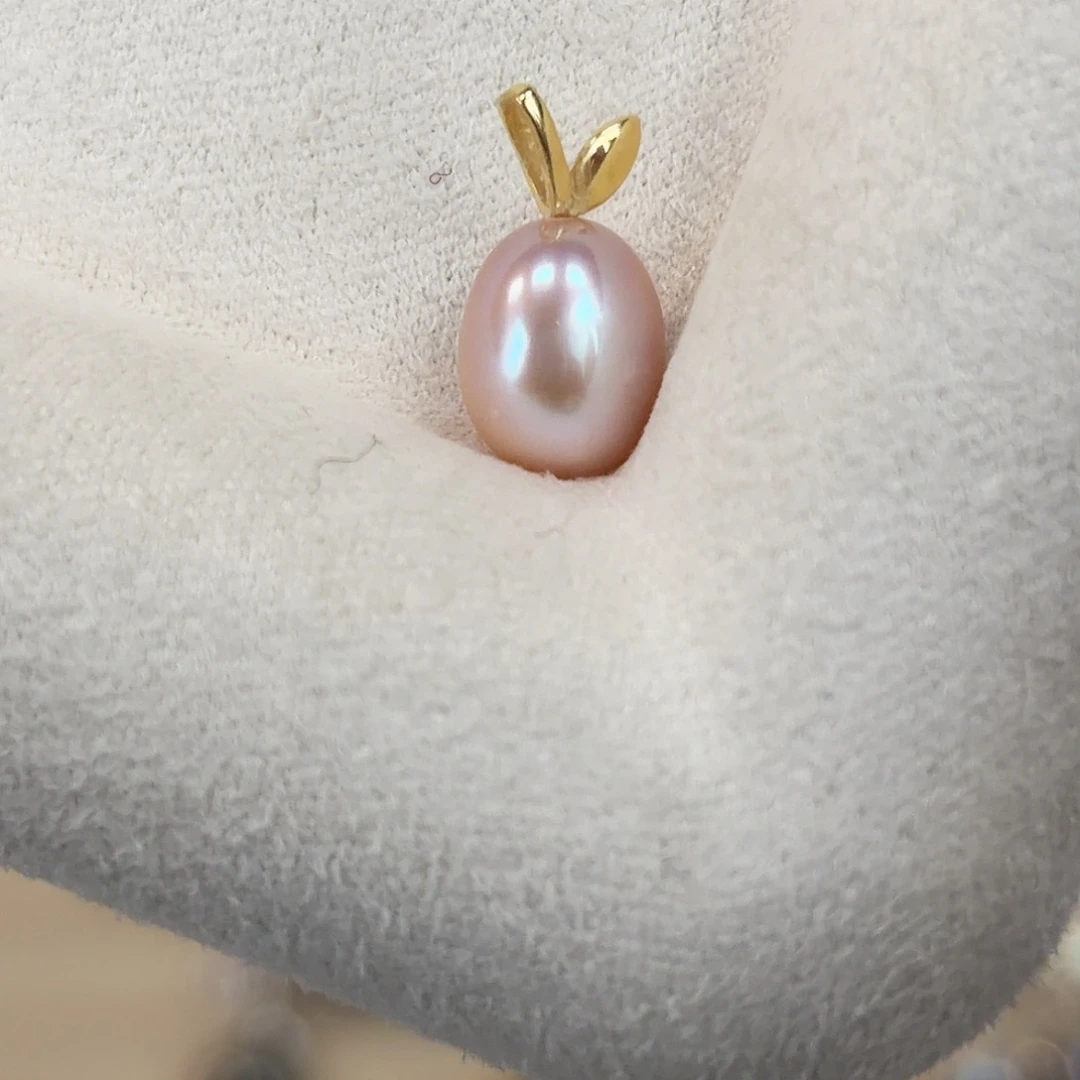 吊坠银S925镶嵌淡水珍珠