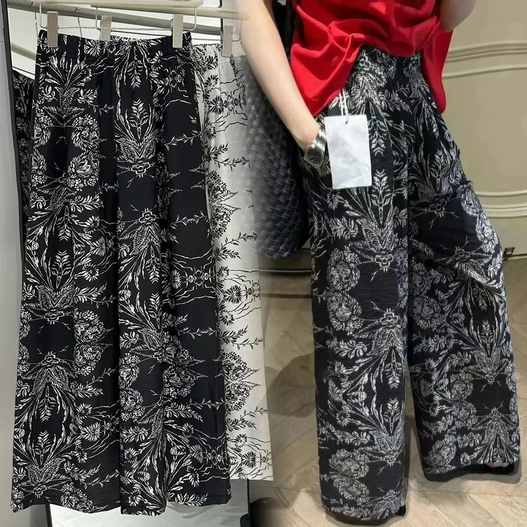 阔腿裤民族风夏季复古休闲裤黑色0847