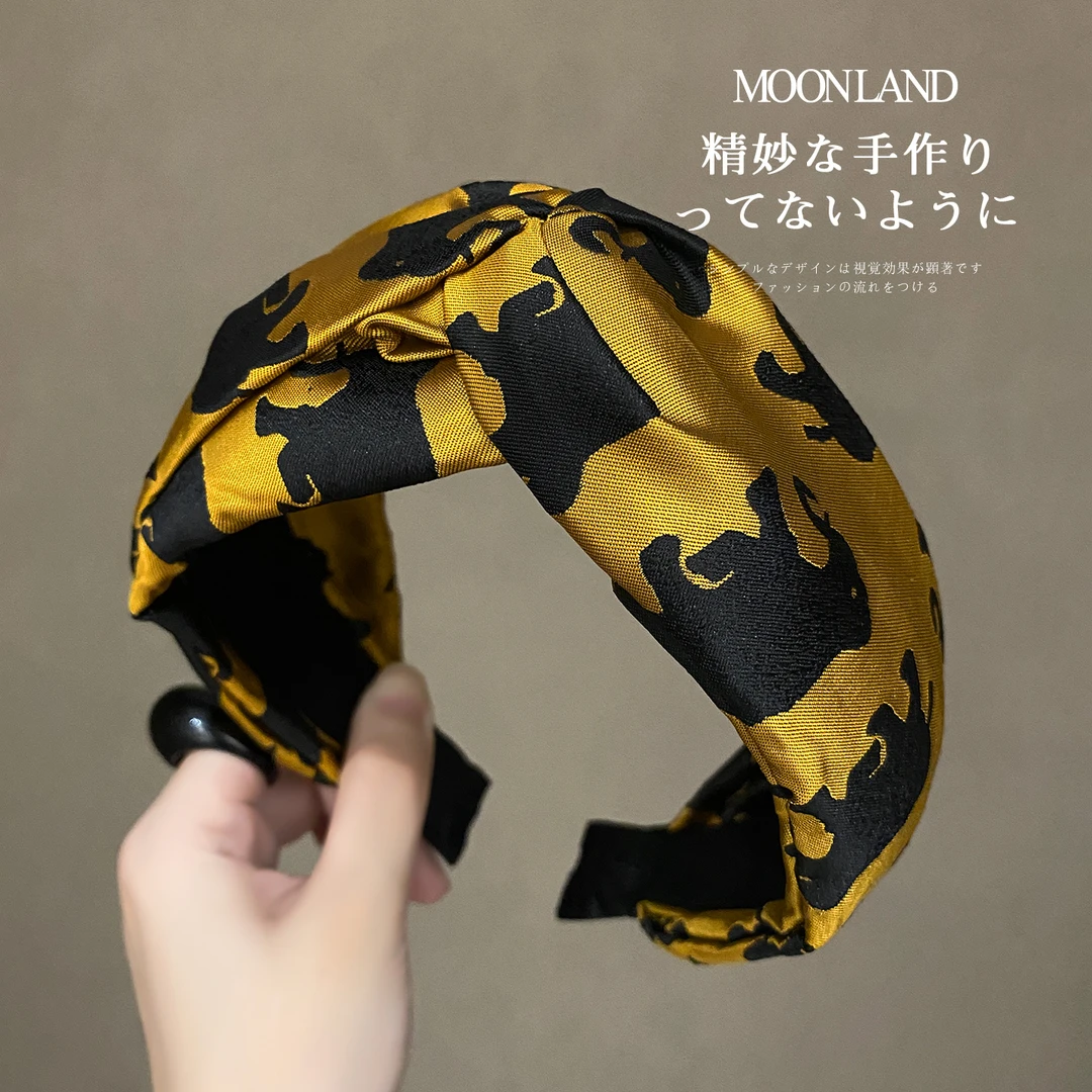 打结发箍女新款高级感洋气时尚高颅顶遮白发宽边发卡日常外戴头箍