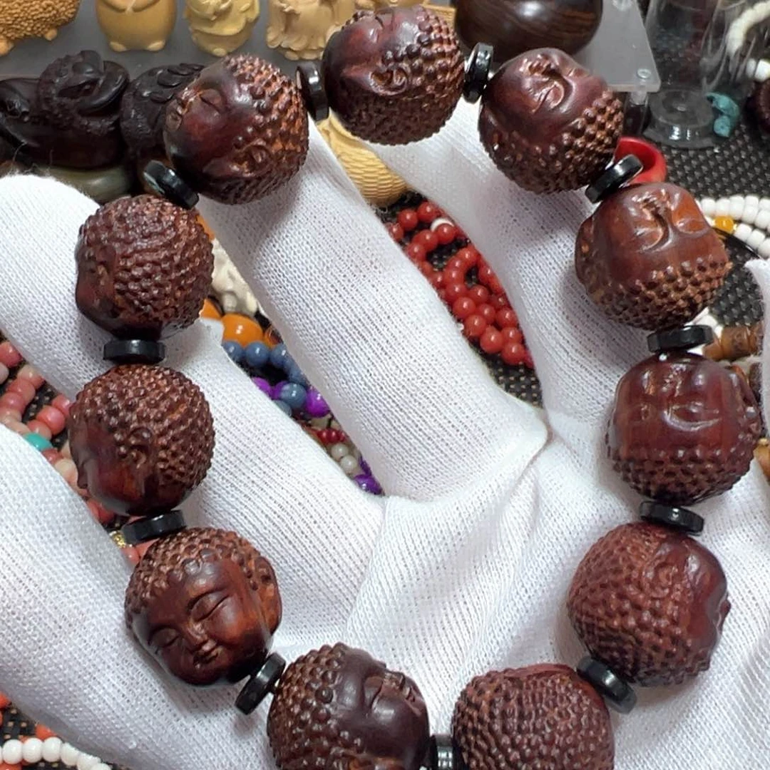 【闪购商品】非洲檀香无事牌18单圈手串