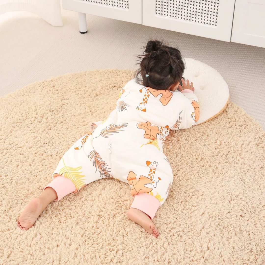 宝宝睡袋秋冬夹棉恒温分腿睡袋儿童连体衣婴幼儿睡衣睡袋