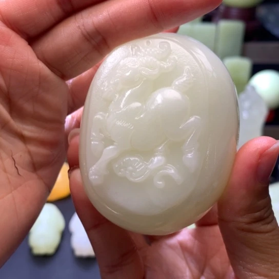 石材方解石手把件