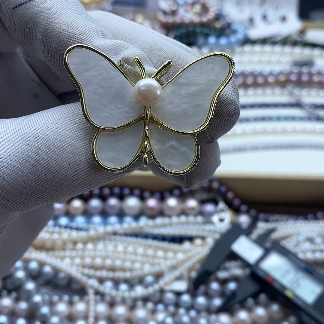 淡水珍珠颈饰银S925镶嵌