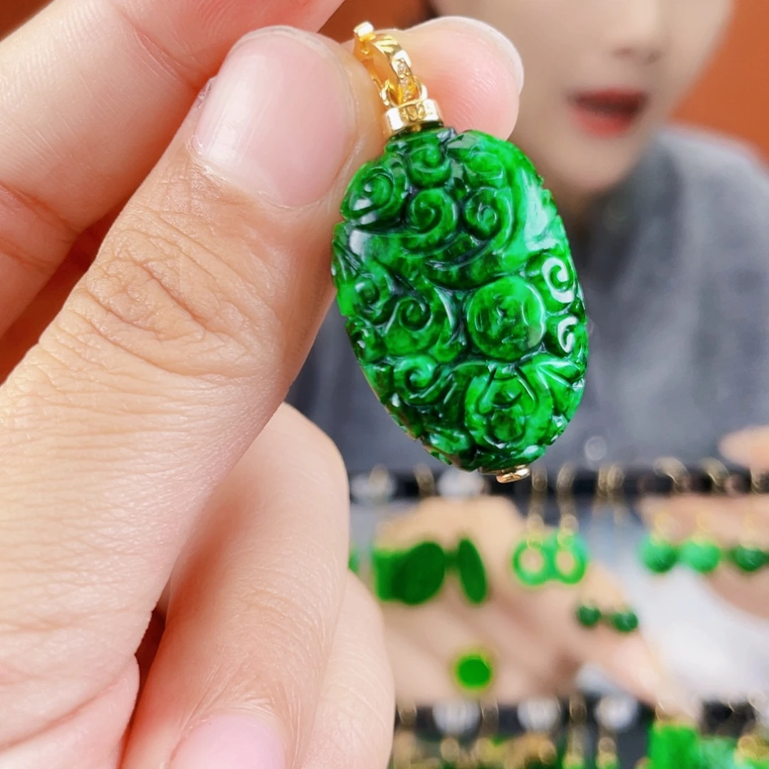 翡翠未镶嵌耳饰饰品