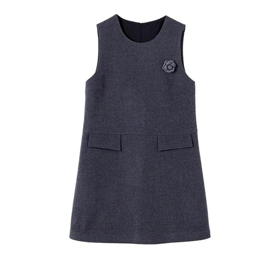 二哥二嫂【老钱风背心裙】韩系老钱风时尚毛呢背心裙