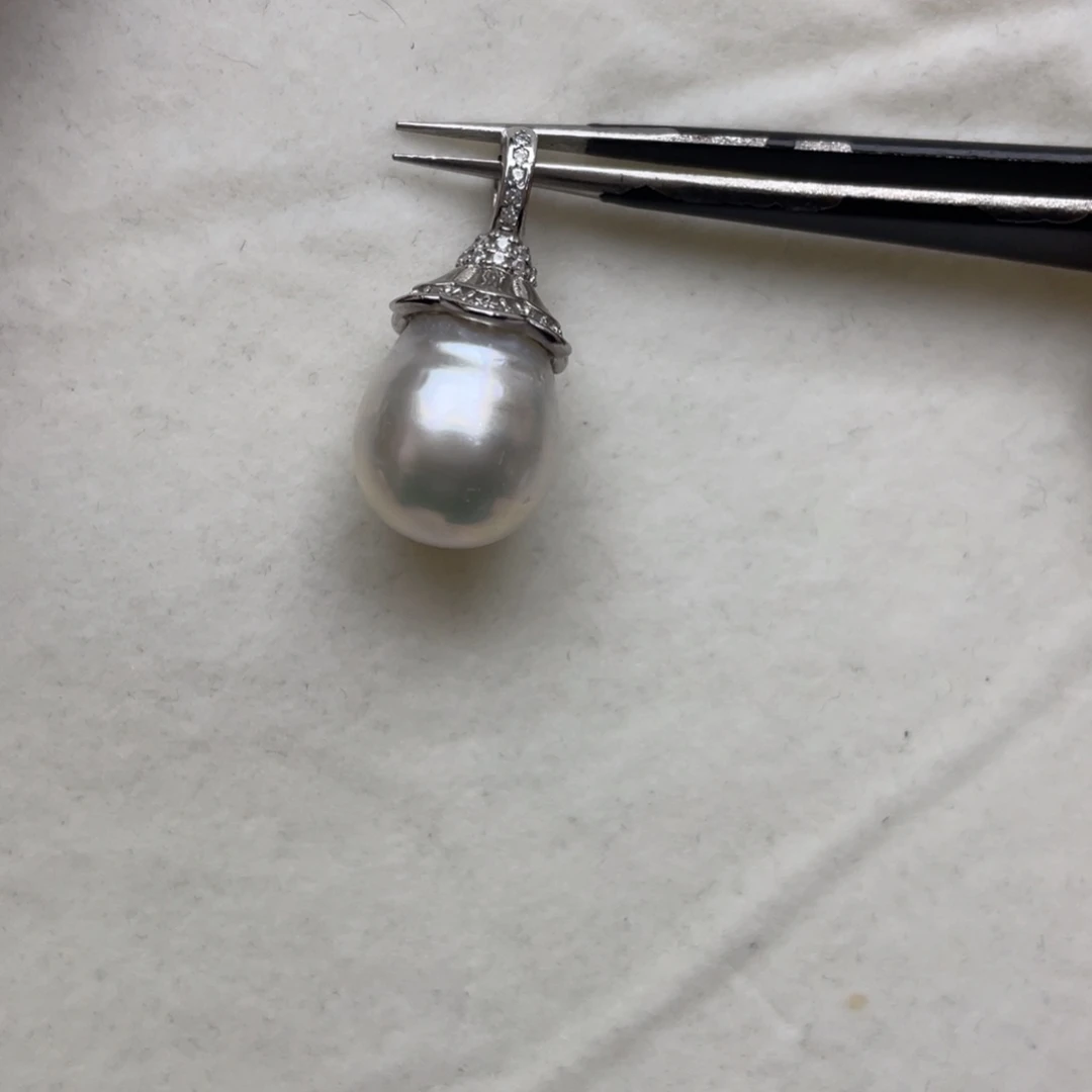 海水珍珠吊坠(不含链)银S925镶嵌