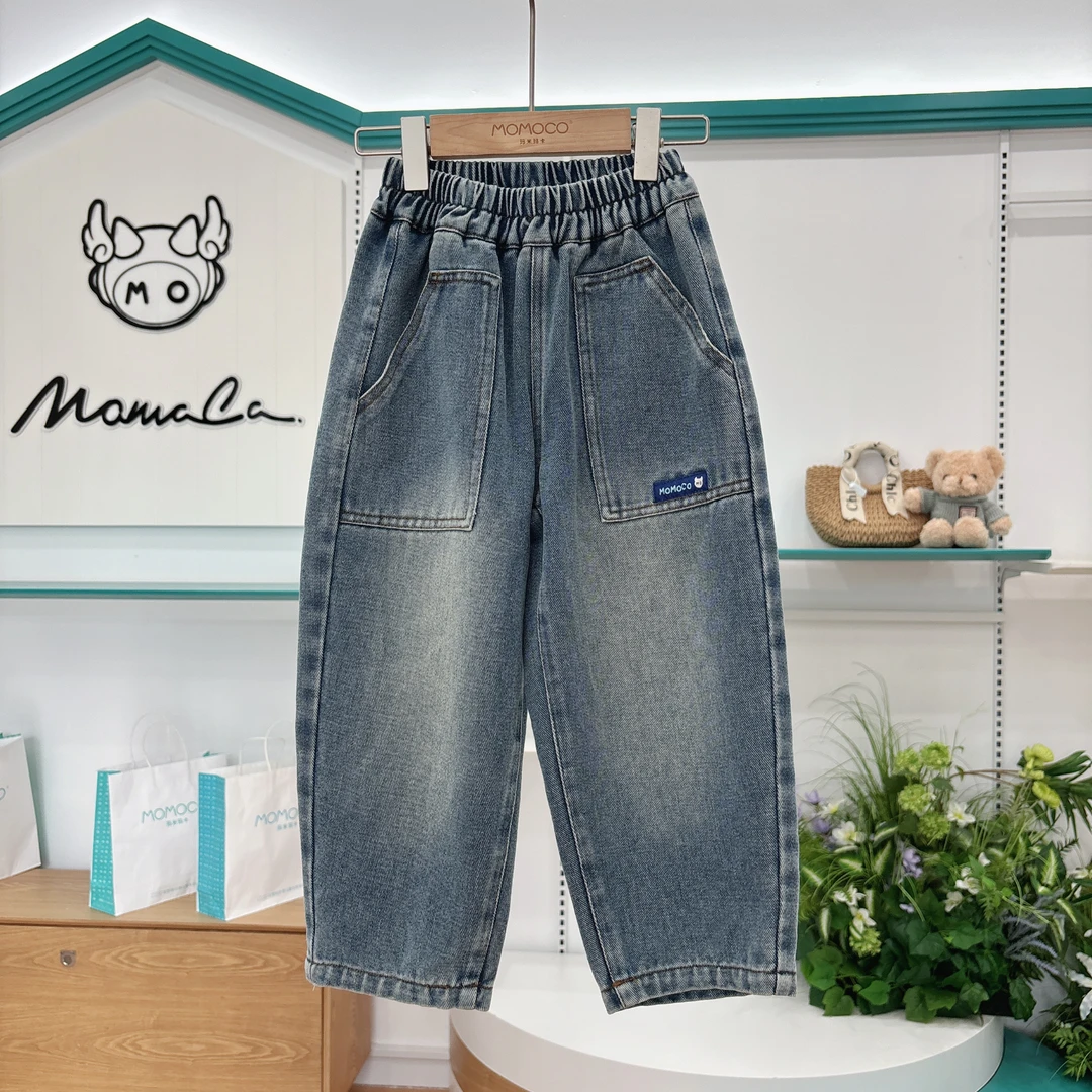 MOMOCO/玛米玛卡2025秋季新款男童卡通百搭时尚牛仔裤77330350033