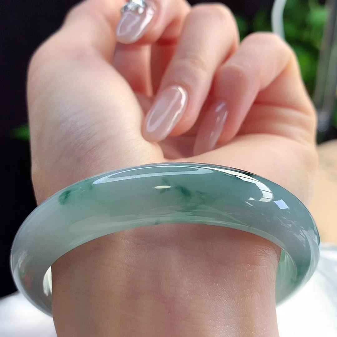 未镶嵌手镯翡翠天然A货翡翠57-58小万战斗机 青花瓷18号