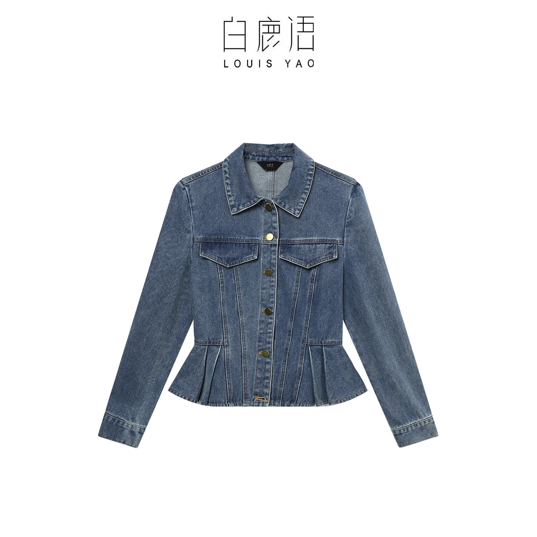 【商场同款新品】白鹿语时尚复古显瘦牛仔外套上衣BY20388