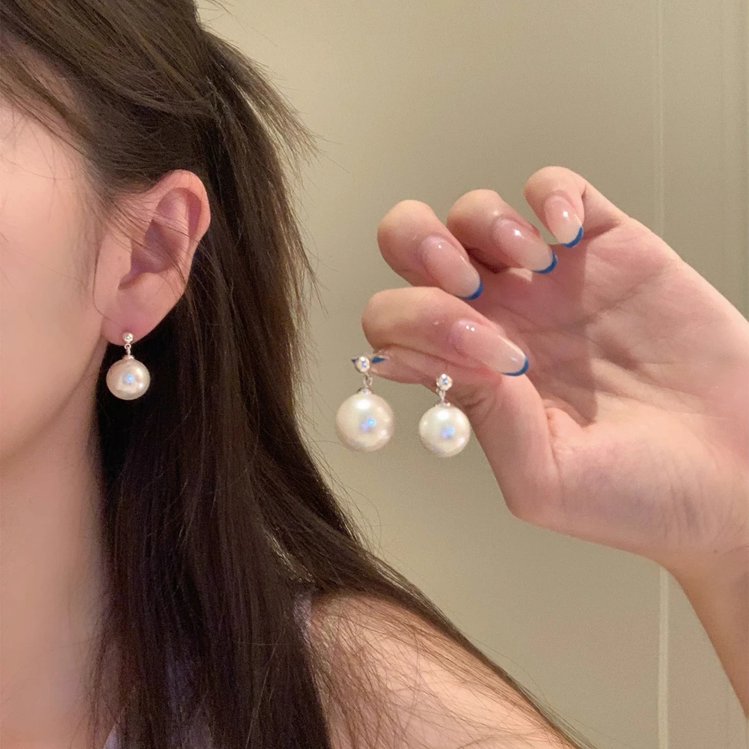 韩系精致珍珠耳钉女小众高级感显脸小耳环精致轻奢气质大气耳饰