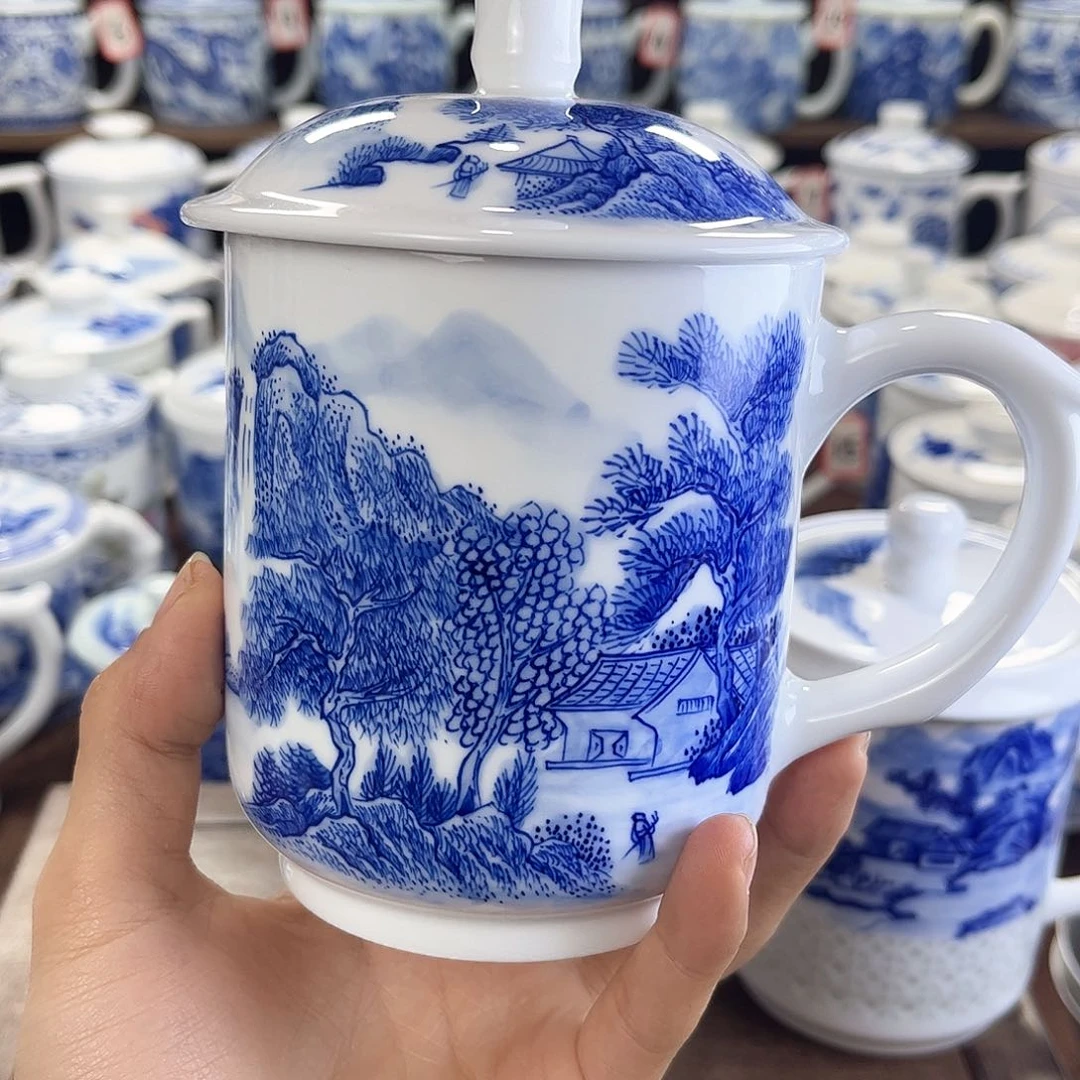 @**?景德镇陶瓷马克杯带盖