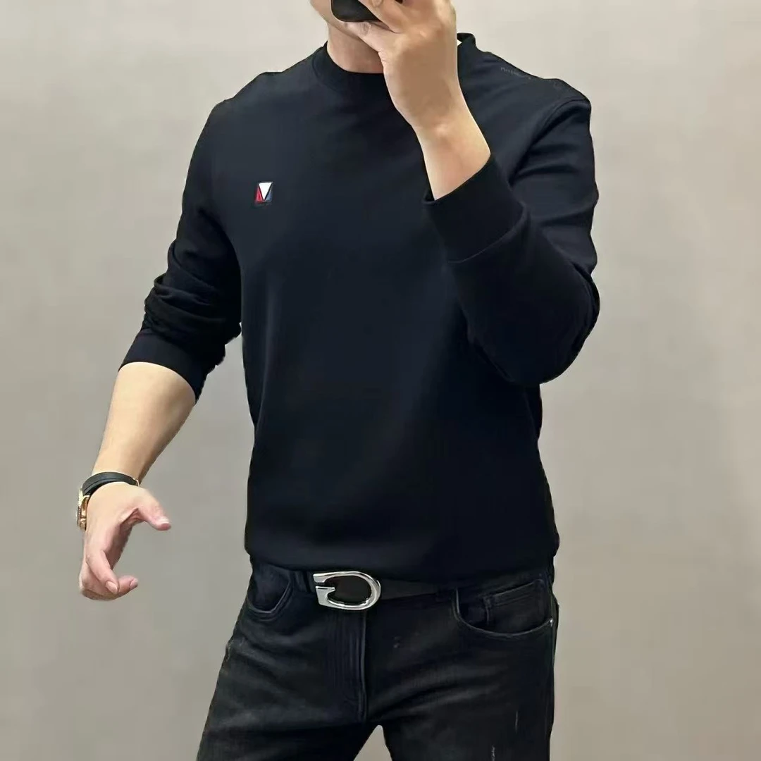 新款高端潮流男士圆领长袖套头卫衣