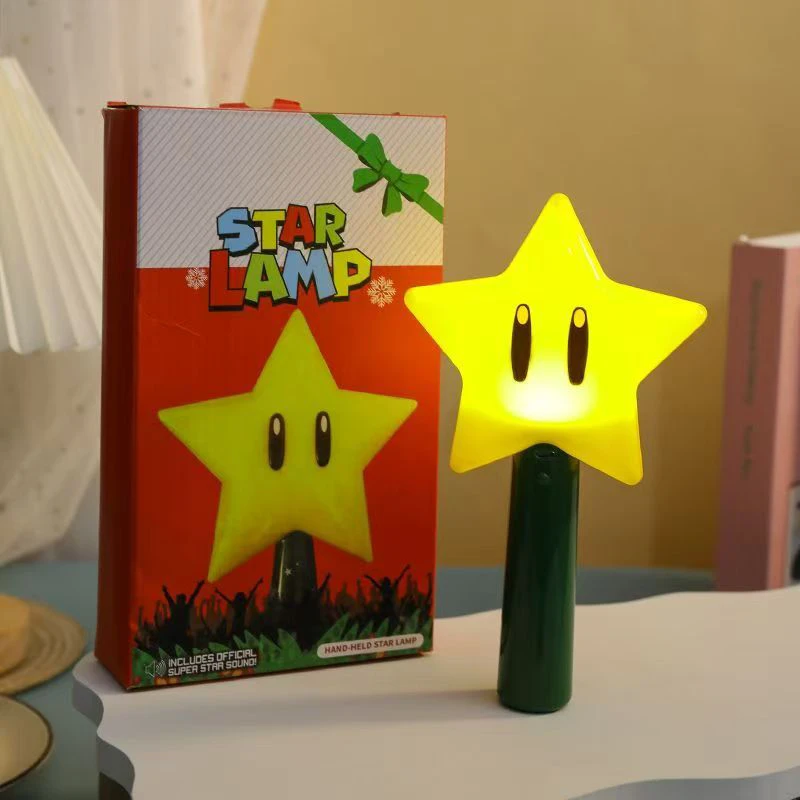 超级无敌星星手持充电户外儿童玩具防水马里奥小夜灯氛围灯发光