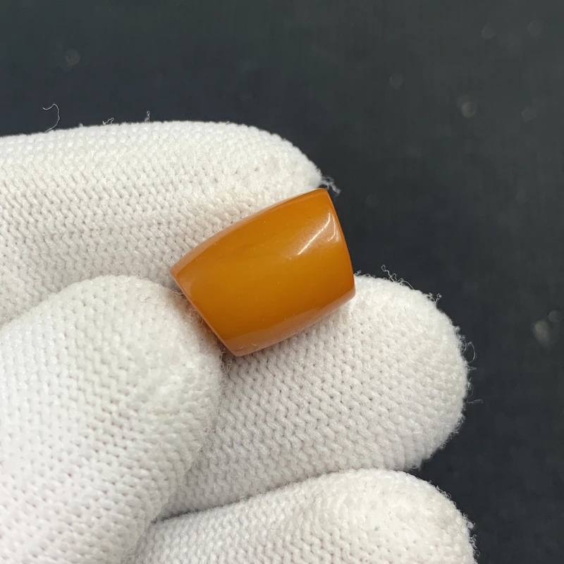 Q1257保真原矿俄料尺寸10.6*14.7mm蜜蜡单颗马蹄斜切顶珠支持复检