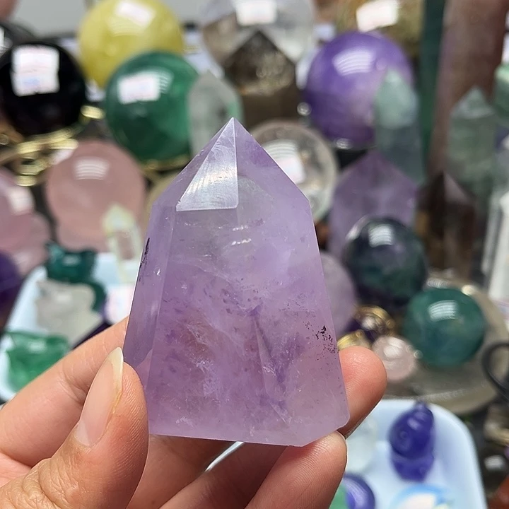 未镶嵌水晶珠宝半成品107克紫水晶柱