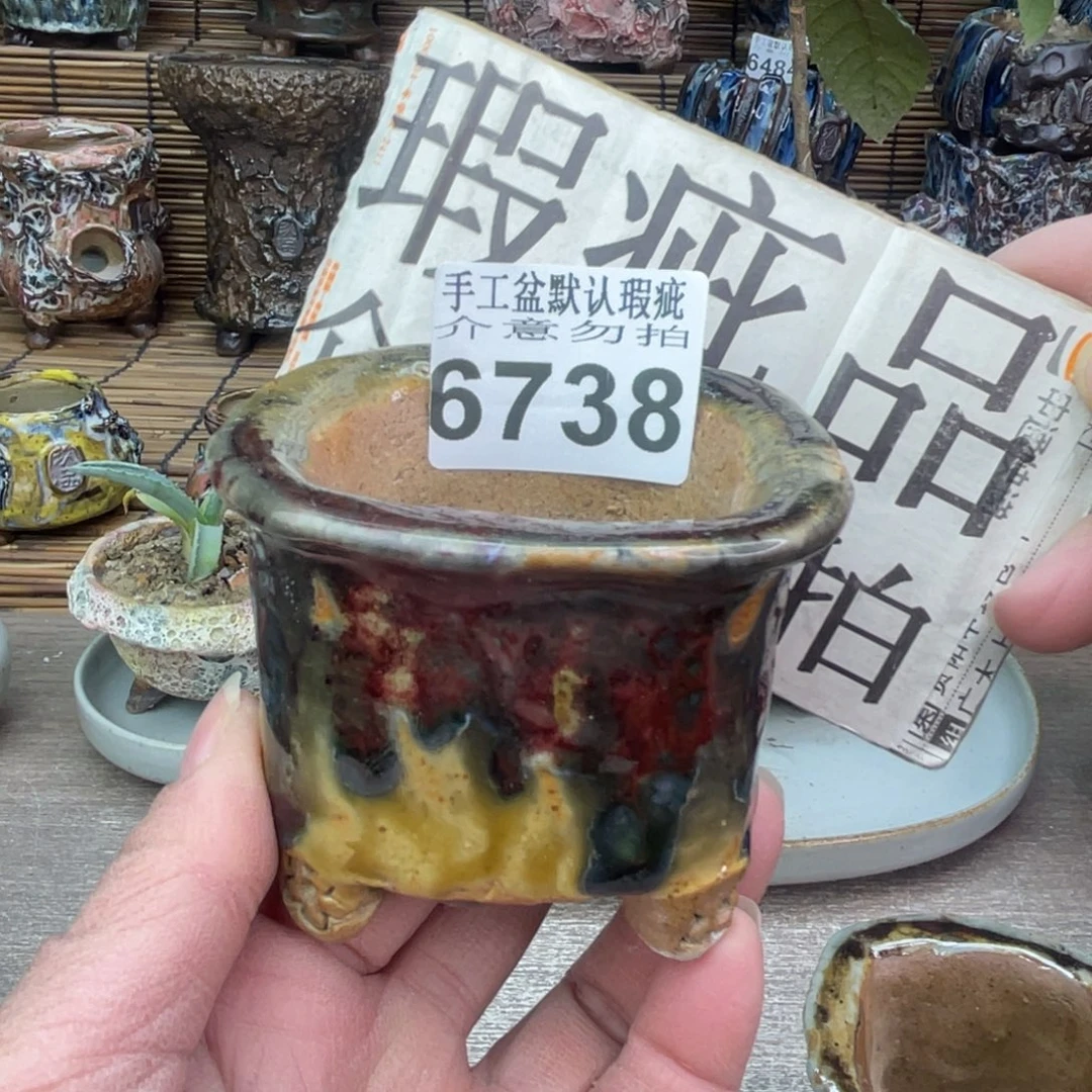 手工花盆默认瑕疵完美者勿拍