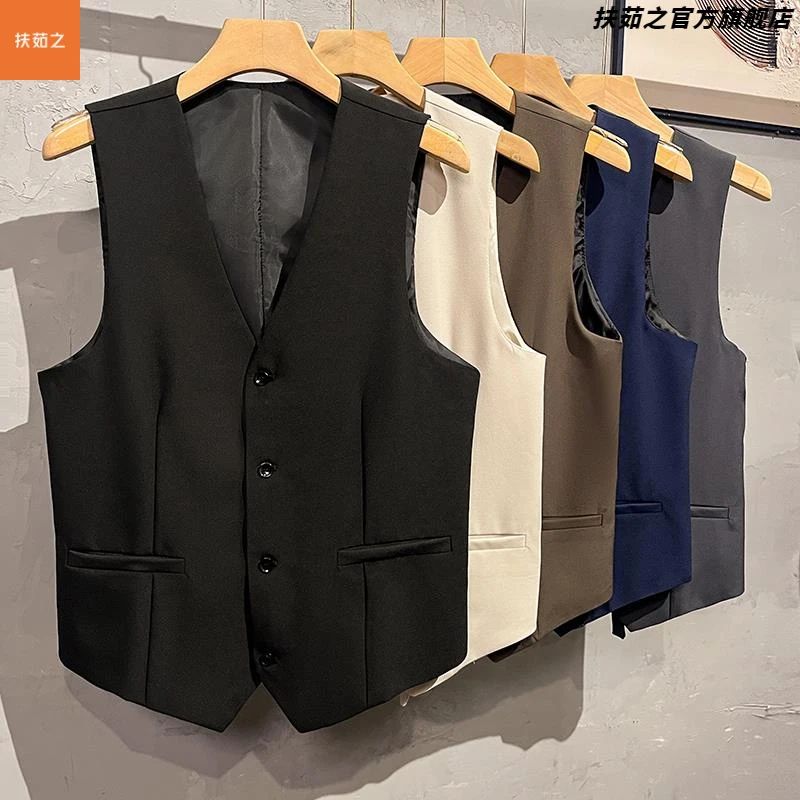 新款男装西装马甲纯色百搭修身背心男士西服内搭正装休闲婚礼服装